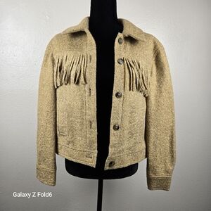 Chelsea & Violet‎ Tan Fringe Jacket Women’s XS 100% Polyester Boho Western NWT